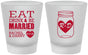 Custom Wedding Frosted Shot Glasses - Eat Drink Be Married | 417