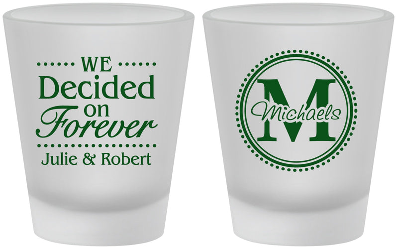 Custom Wedding Frosted Shot Glasses - Monogram | 435