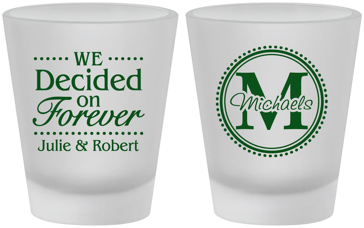 Custom Wedding Frosted Shot Glasses - Monogram | 435