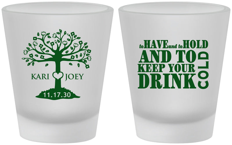 Custom Wedding Frosted Shot Glasses - To Have And To Hold | 438
