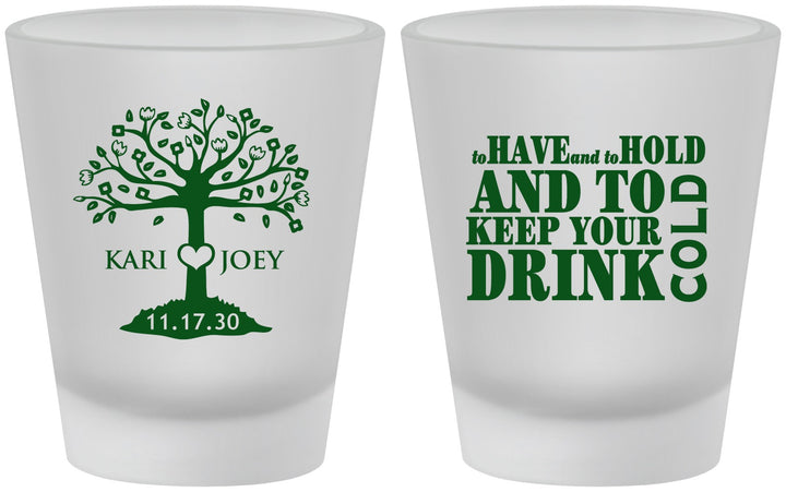 Custom Wedding Frosted Shot Glasses - To Have And To Hold | 438