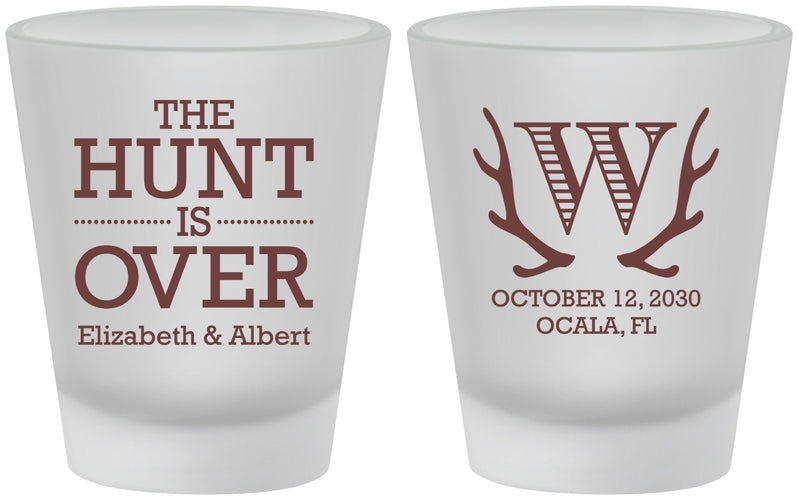 Custom Wedding Frosted Shot Glasses - Monogram | 442