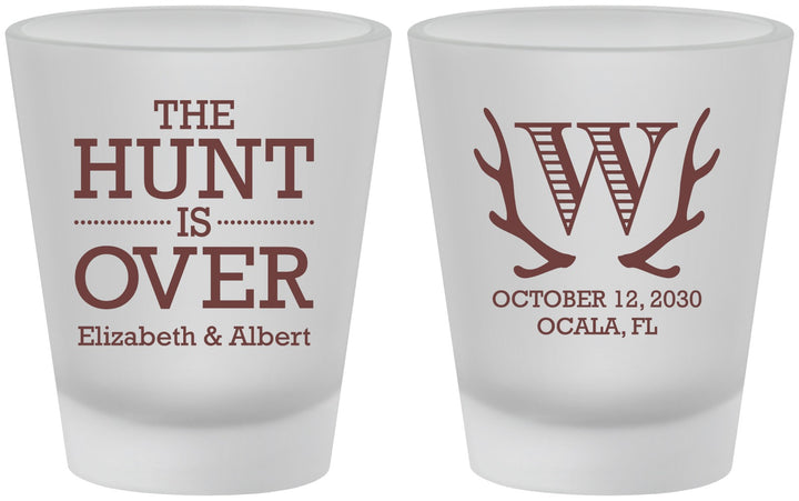 Custom Wedding Frosted Shot Glasses - Monogram | 442