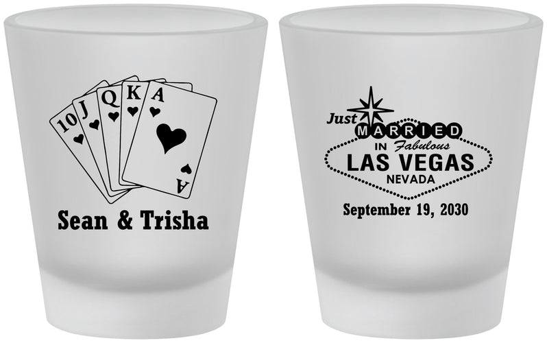 Custom Wedding Frosted Shot Glasses - Las Vegas | 453