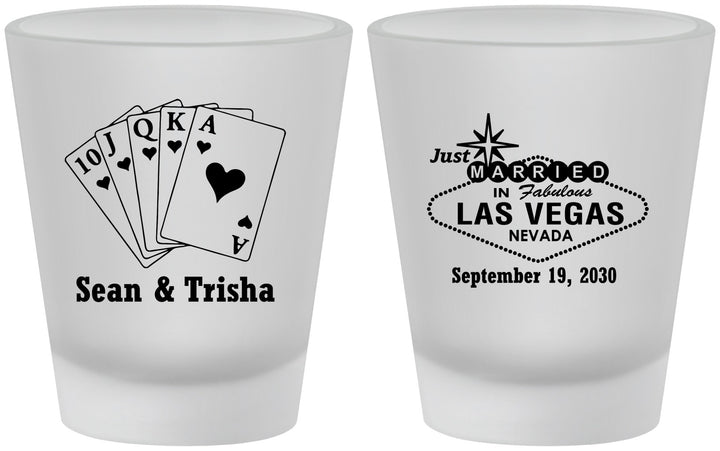 Custom Wedding Frosted Shot Glasses - Las Vegas | 453
