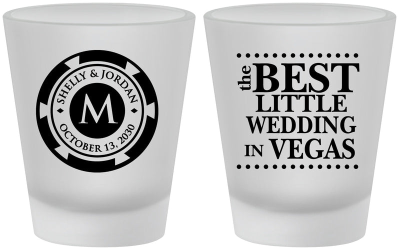 Custom Wedding Frosted Shot Glasses - Las Vegas | 457