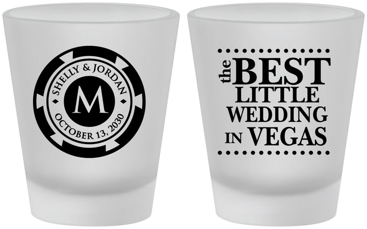 Custom Wedding Frosted Shot Glasses - Las Vegas | 457