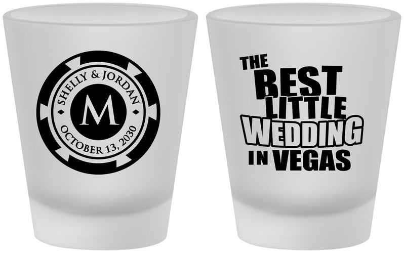 Custom Wedding Frosted Shot Glasses - Las Vegas | 458
