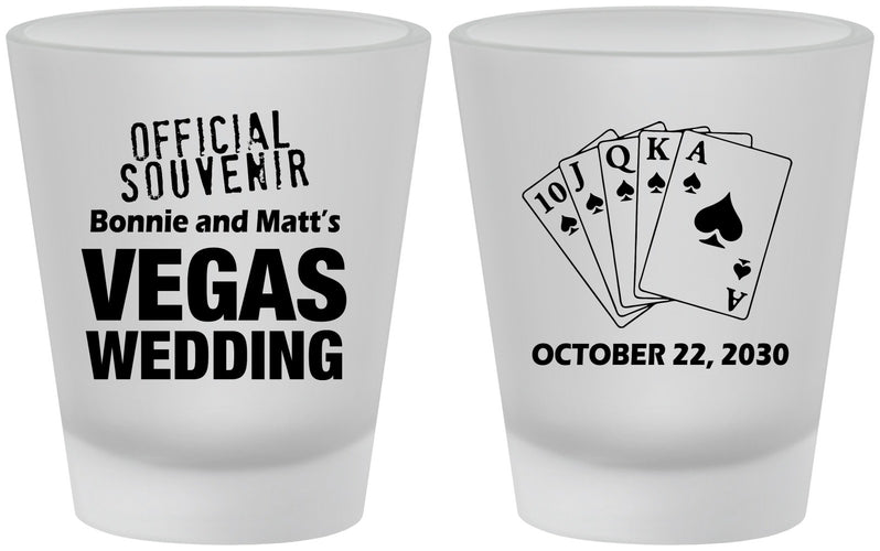 Custom Wedding Frosted Shot Glasses - Las Vegas | 465