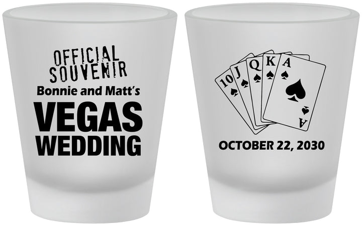 Custom Wedding Frosted Shot Glasses - Las Vegas | 465