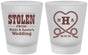 Custom Wedding Frosted Shot Glasses - Stolen Monogram | 474