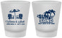 Custom Wedding Frosted Shot Glasses - Sun Sand Drink In My Hand | 479