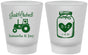 Custom Wedding Frosted Shot Glasses - Just Hitched Mason Jar | 483