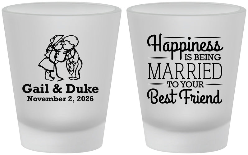 Custom Wedding Frosted Shot Glasses - Best Friend | 499