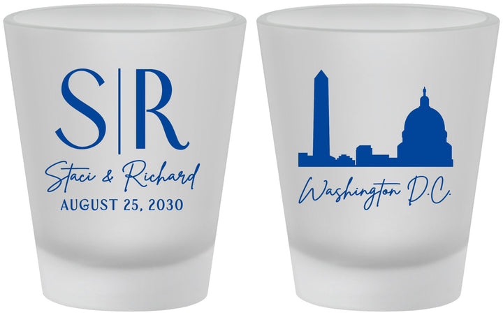 Custom Wedding Frosted Shot Glasses - Washington Dc | 500