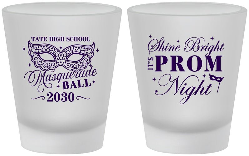 Custom Prom Frosted Shot Glasses - Masquerade Ball | 50010