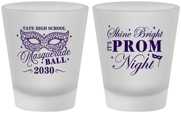 Custom Prom Frosted Shot Glasses - Masquerade Ball | 50010