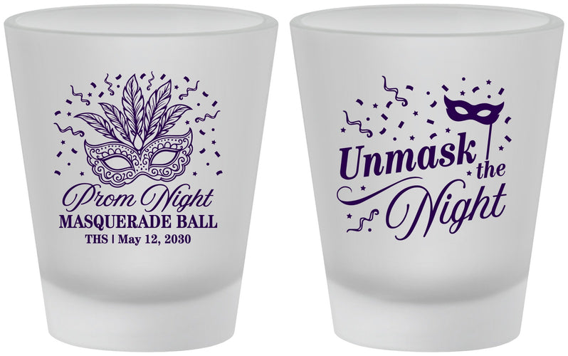 Custom Prom Frosted Shot Glasses - Masquerade Ball | 50011
