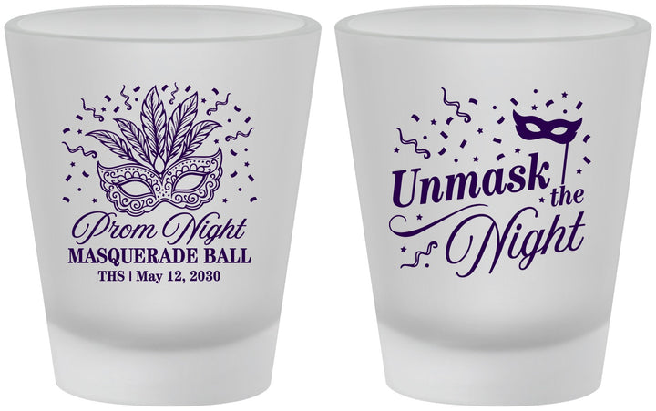 Custom Prom Frosted Shot Glasses - Masquerade Ball | 50011