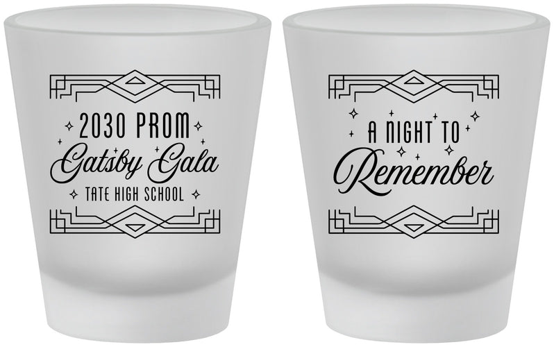 Custom Prom Frosted Shot Glasses - Gatsby Gala | 50012