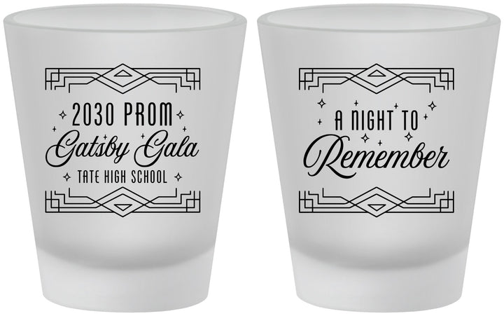 Custom Prom Frosted Shot Glasses - Gatsby Gala | 50012