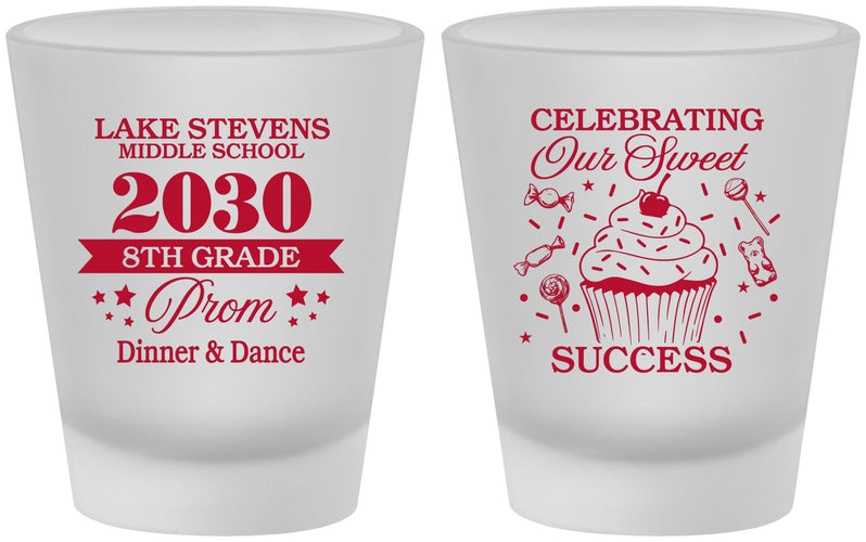 Custom Prom Frosted Shot Glasses - 8th Grade Dance | 50013