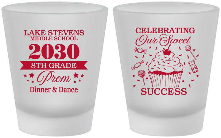 Custom Prom Frosted Shot Glasses - 8th Grade Dance | 50013