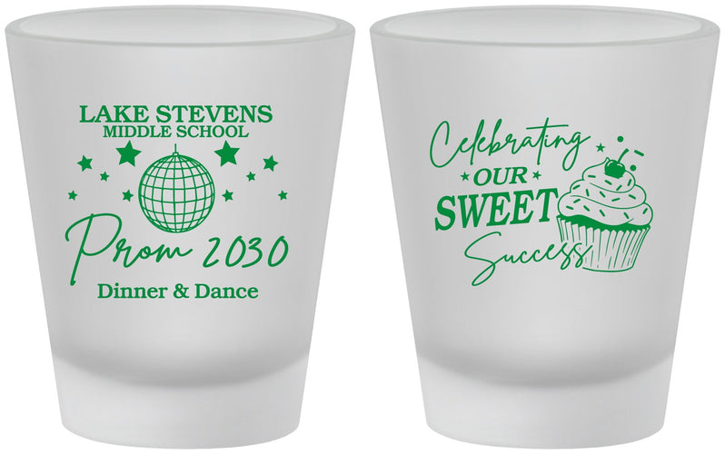 Custom Prom Frosted Shot Glasses - Middle School Dance | 50014