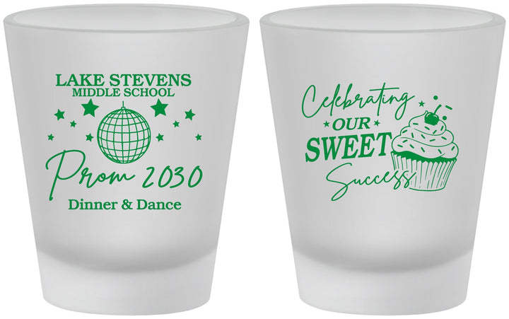 Custom Prom Frosted Shot Glasses - Middle School Dance | 50014