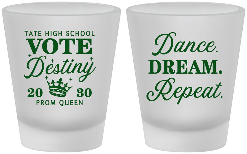 Custom Prom Frosted Shot Glasses - Queen Vote | 50016