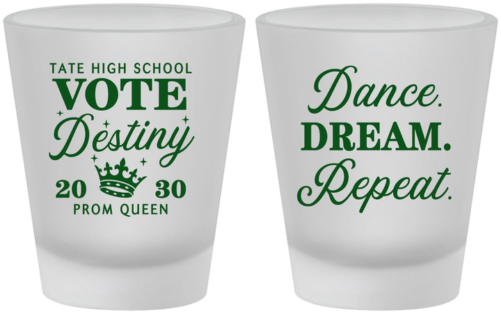 Custom Prom Frosted Shot Glasses - Queen Vote | 50016