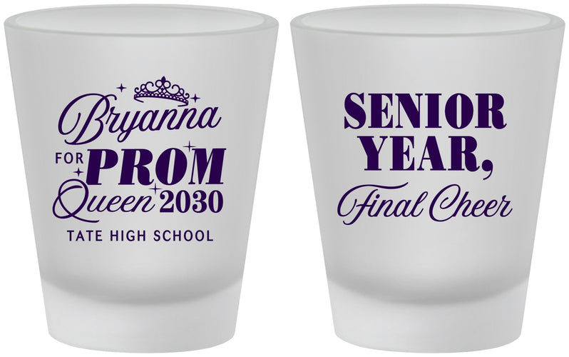 Custom Prom Frosted Shot Glasses - Queen Vote | 50018