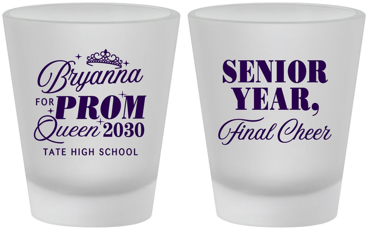 Custom Prom Frosted Shot Glasses - Queen Vote | 50018