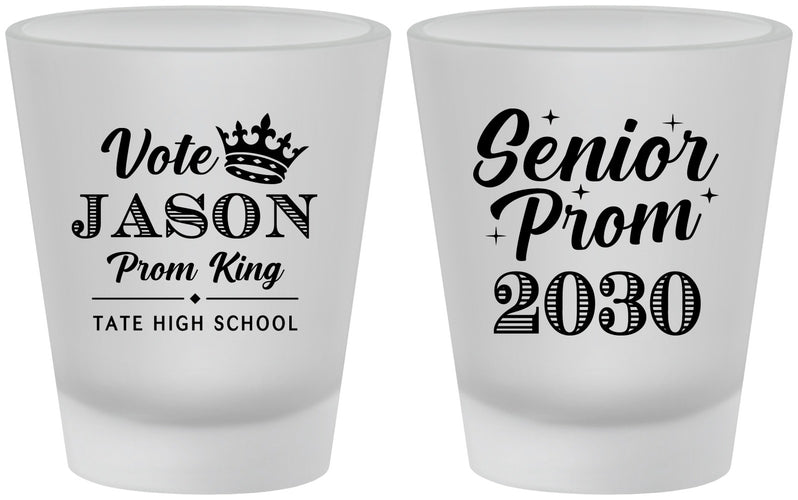 Custom Prom Frosted Shot Glasses - King Vote | 50019