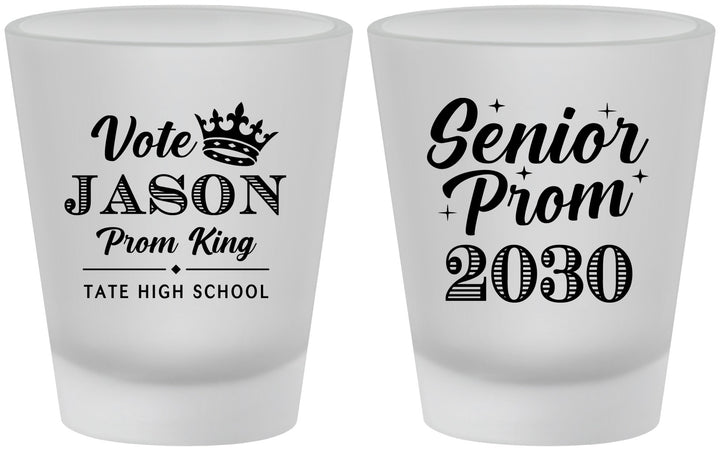 Custom Prom Frosted Shot Glasses - King Vote | 50019