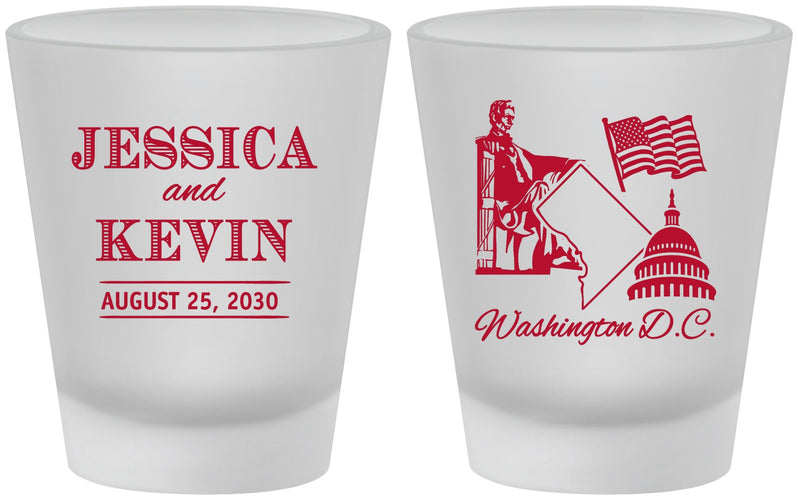 Custom Wedding Frosted Shot Glasses - Washington Dc | 501