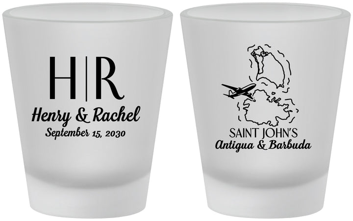Custom Wedding Frosted Shot Glasses - Antigua And Barbuda | 502