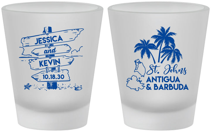 Custom Wedding Frosted Shot Glasses - Antigua And Barbuda | 503