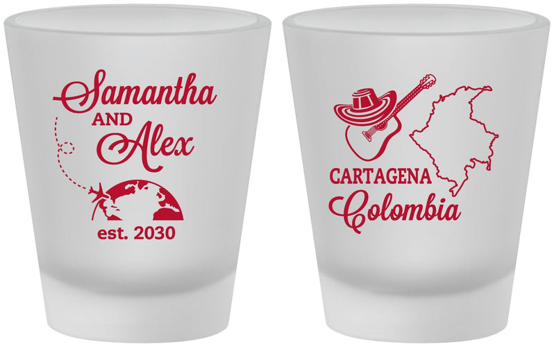 Custom Wedding Frosted Shot Glasses - Colombia | 517