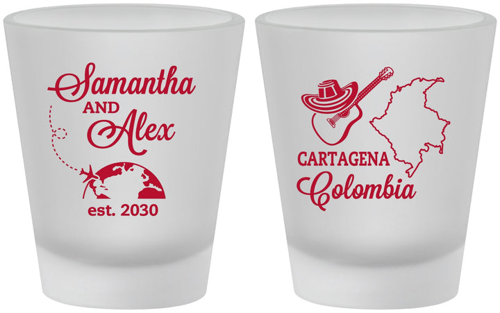 Custom Wedding Frosted Shot Glasses - Colombia | 517