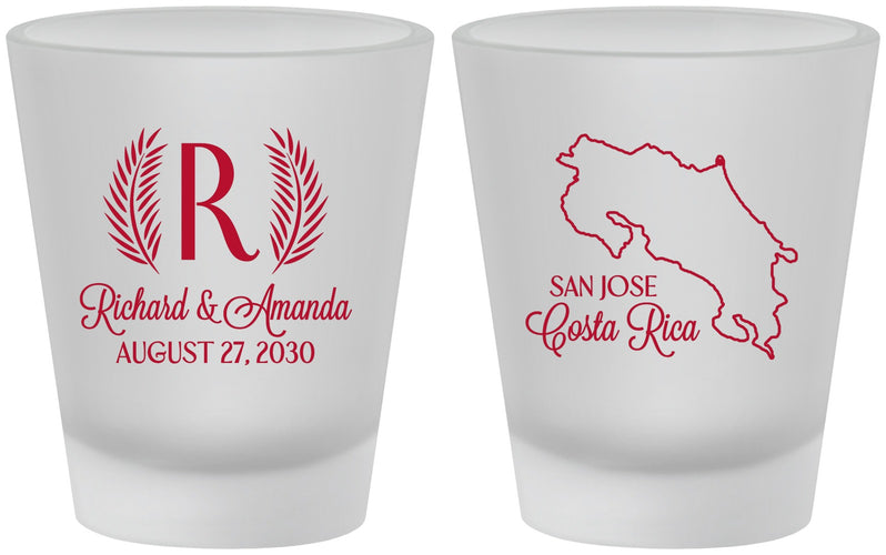 Custom Wedding Frosted Shot Glasses - Costa Rica | 518