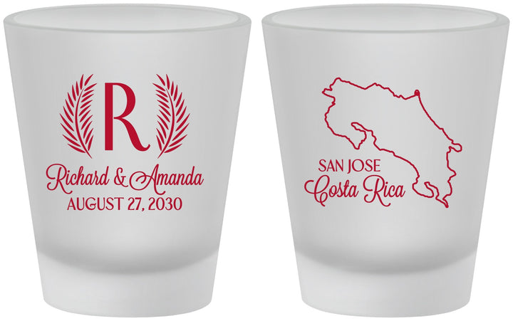 Custom Wedding Frosted Shot Glasses - Costa Rica | 518
