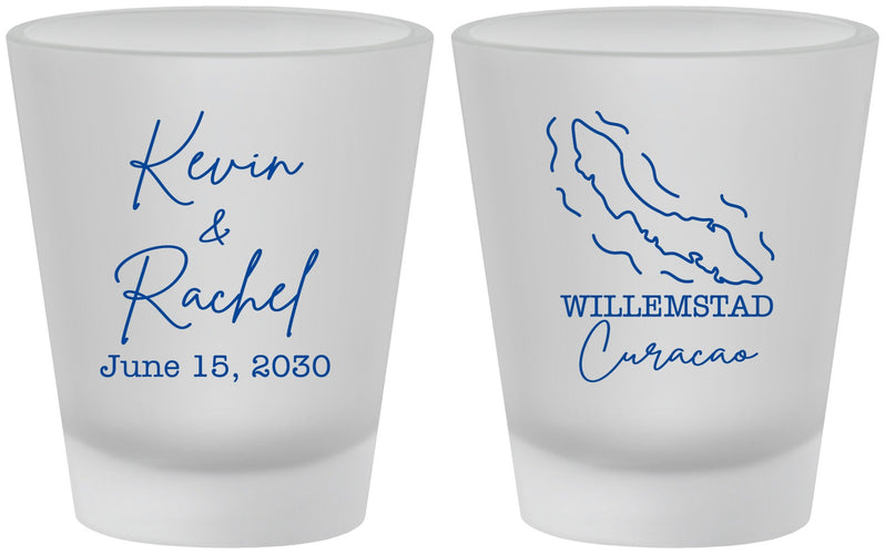 Custom Wedding Frosted Shot Glasses - Curacao | 520