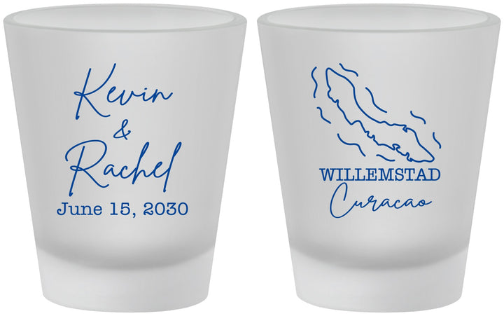 Custom Wedding Frosted Shot Glasses - Curacao | 520