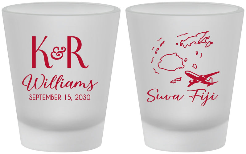 Custom Wedding Frosted Shot Glasses - Fiji | 524