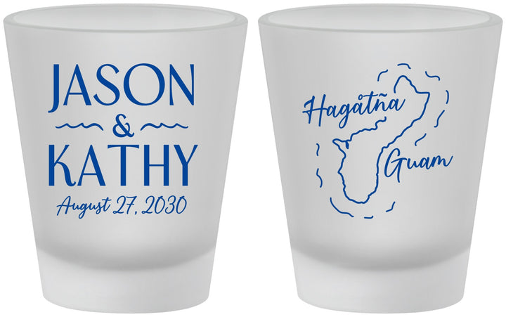 Custom Wedding Frosted Shot Glasses - Guam | 526