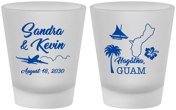 Custom Wedding Frosted Shot Glasses - Guam | 527