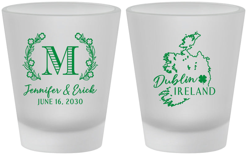 Custom Wedding Frosted Shot Glasses - Ireland | 528