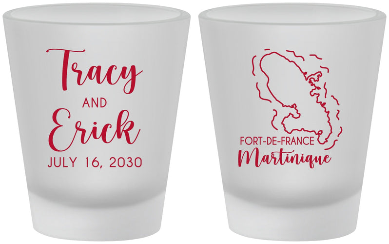 Custom Wedding Frosted Shot Glasses - Martinique | 532