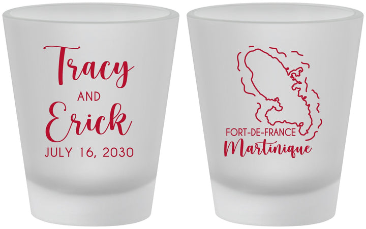 Custom Wedding Frosted Shot Glasses - Martinique | 532